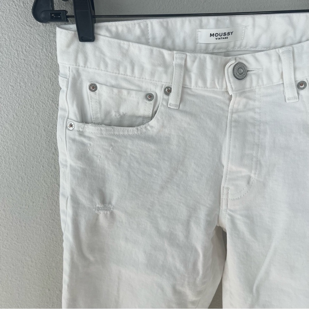 Moussy Vintage Velma Skinny Ankle Jeans White Denim Distressed Women’s 28 - Picture 7 of 12